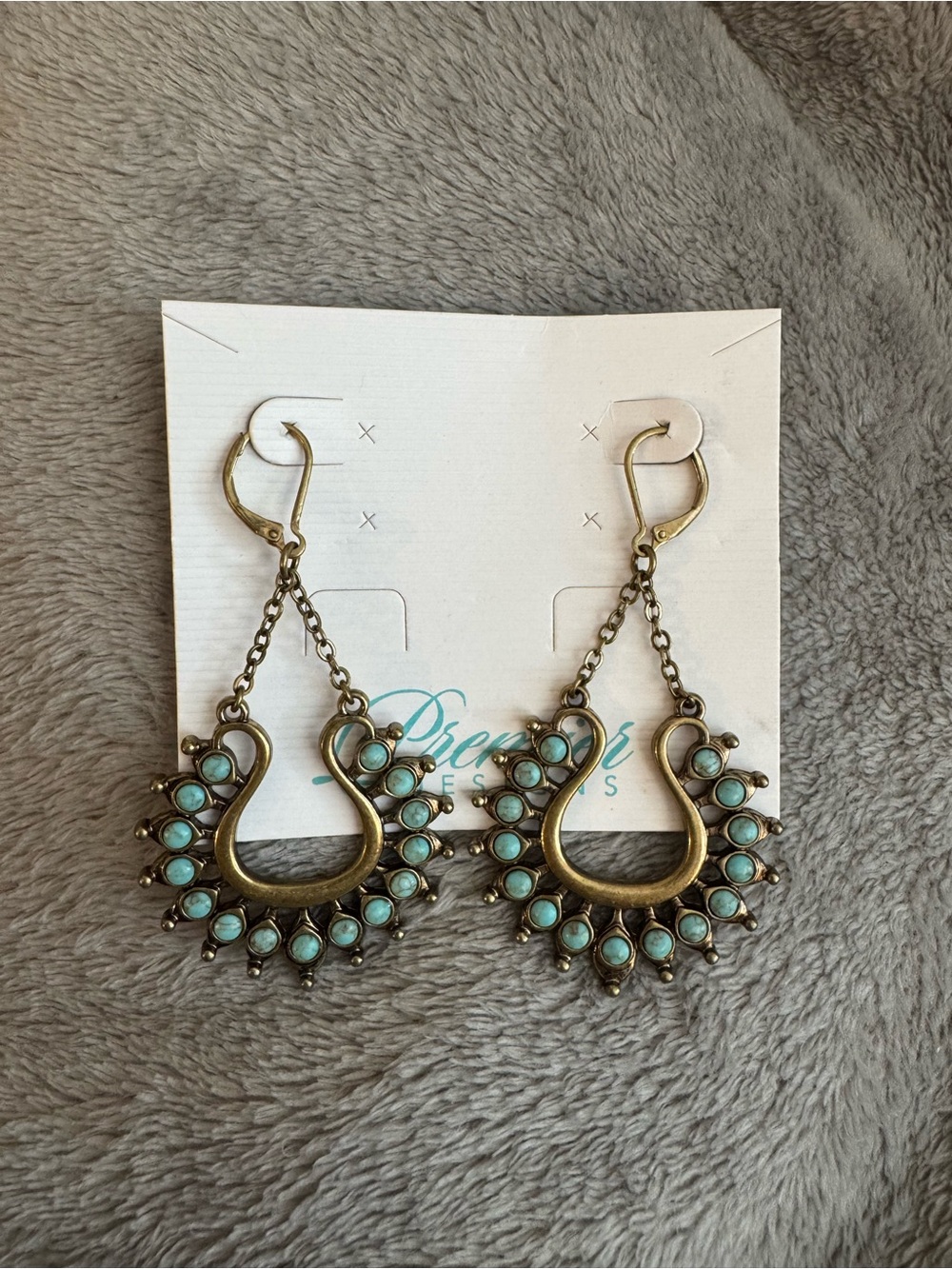 $12 or Bundle 3/$30! Turquoise Teardrop Halo Dangle Earrings - Women's Jewelry